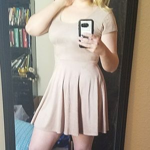 Faux Suede Skater Dress